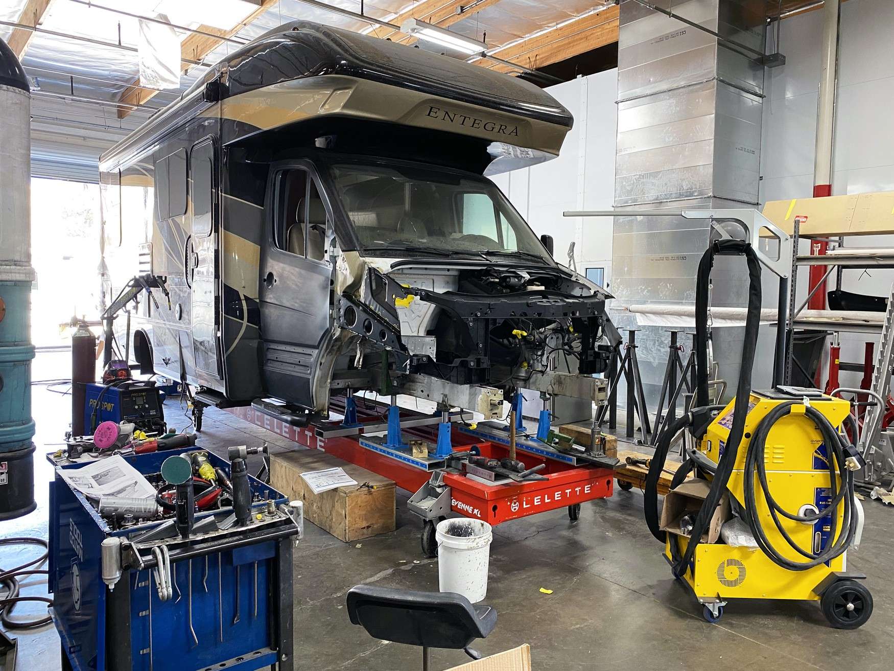RV collision repair at OCRV Center in Chino