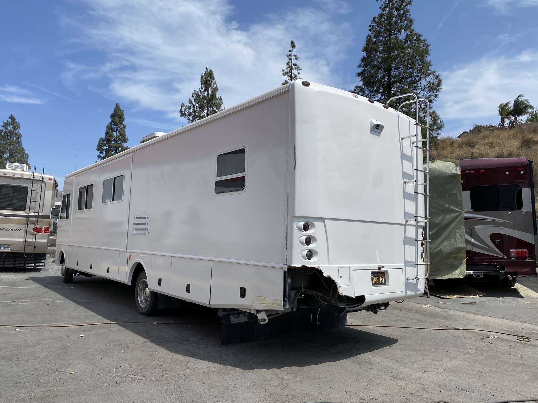 RV collision body repair in progress at OCRV Center